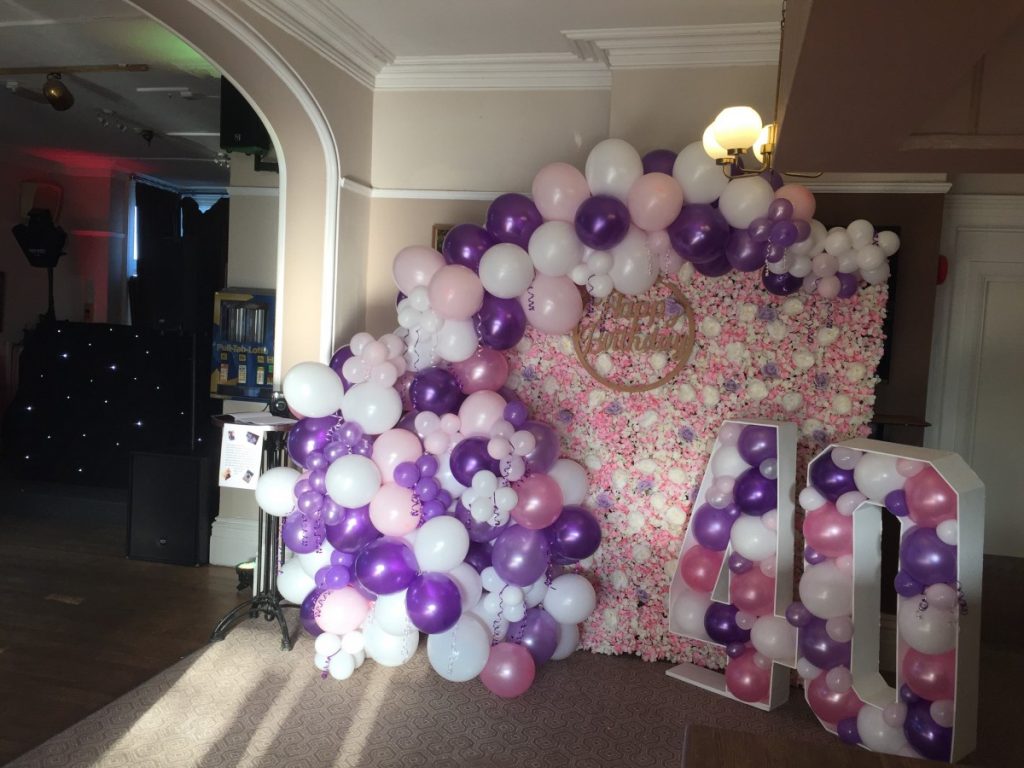 40th birthday party venue with balloons